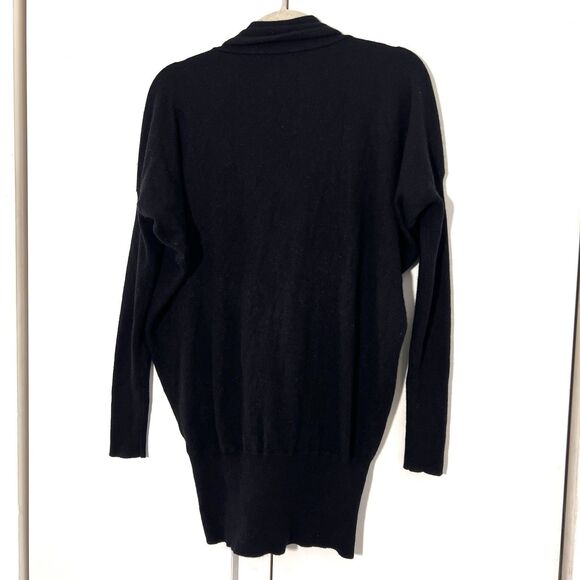 Vince Sweater Women's S Black‎ 100% Cashmere Faux Wrap Dolman Sleeve Deep V Neck - Picture 2 of 6